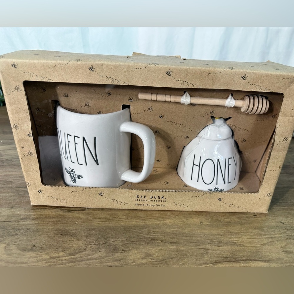 Rae Dunn 🐝 QUEEN BEE mug and honey pot 🍯 set